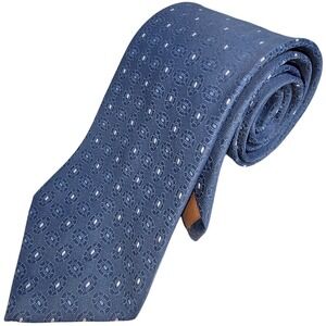 VINTAGE Periwinkle Cornflower Blue with White Dots Principe Polyester Neck Tie